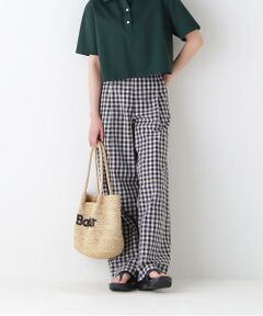 human woman / ヒューマンウーマン パンツ | ◆ギンガムチェックワンタックセミワイドパンツ