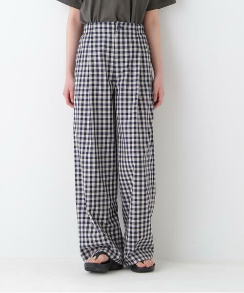 human woman / ヒューマンウーマン パンツ | ◆ギンガムチェックワンタックセミワイドパンツ | 詳細4