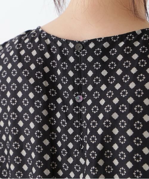 human woman / ヒューマンウーマン ワンピース | ◆コットンセルロースパネル幾何プリントフレアスリーブワンピース | 詳細9