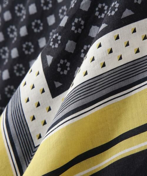 human woman / ヒューマンウーマン ワンピース | ◆コットンセルロースパネル幾何プリントフレアスリーブワンピース | 詳細16