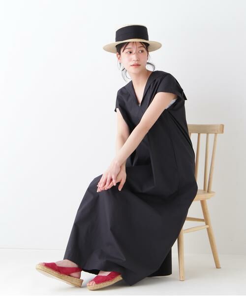 human woman/ヒューマンウーマン ◆タイプライター天日干しワッシャーワンピース ブラック M human woman/ヒューマンウーマン ◆タイプライター天日干しワッシャーワンピース ブラック M