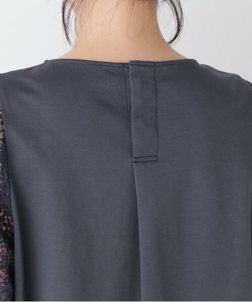 human woman / ヒューマンウーマン カットソー | 【接触冷感】ラッセルレースドッキングカットソープルオーバー | 詳細15