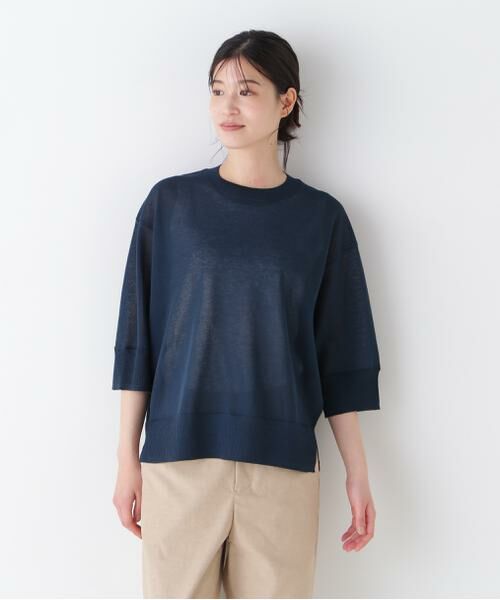 human woman / ヒューマンウーマン ニット・セーター | 【ウォッシャブル】シアーハイゲージクルーネックプルオーバー | 詳細21