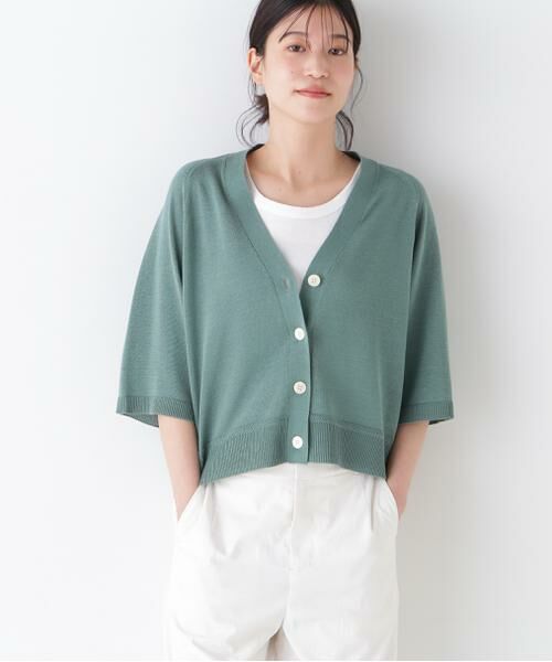 human woman / ヒューマンウーマン ニット・セーター | 【ウォッシャブル】ハイゲージギマラグランＶカーデ | 詳細17