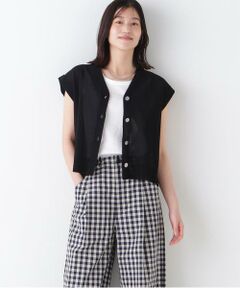 human woman / ヒューマンウーマン ニット・セーター | ◆綿ナイロン鹿の子ジレ