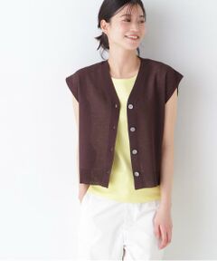 human woman / ヒューマンウーマン ニット・セーター | ◆綿ナイロン鹿の子ジレ