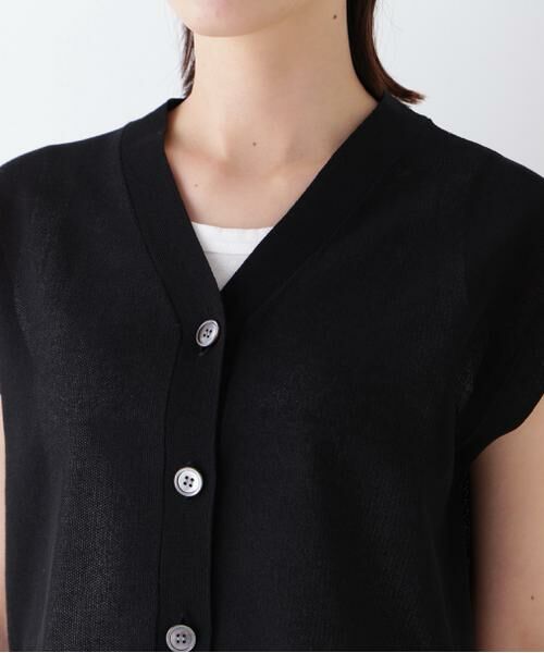 human woman / ヒューマンウーマン ニット・セーター | ◆綿ナイロン鹿の子ジレ | 詳細8