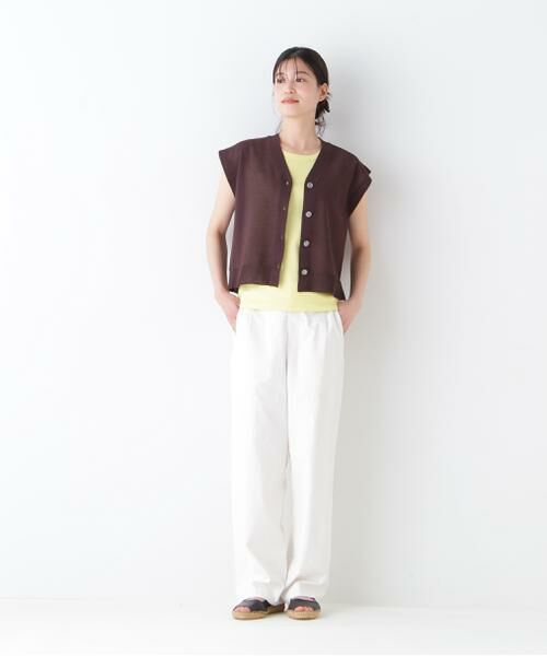 human woman / ヒューマンウーマン ニット・セーター | ◆綿ナイロン鹿の子ジレ | 詳細13