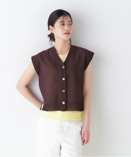 human woman / ヒューマンウーマン ニット・セーター | ◆綿ナイロン鹿の子ジレ | 詳細14