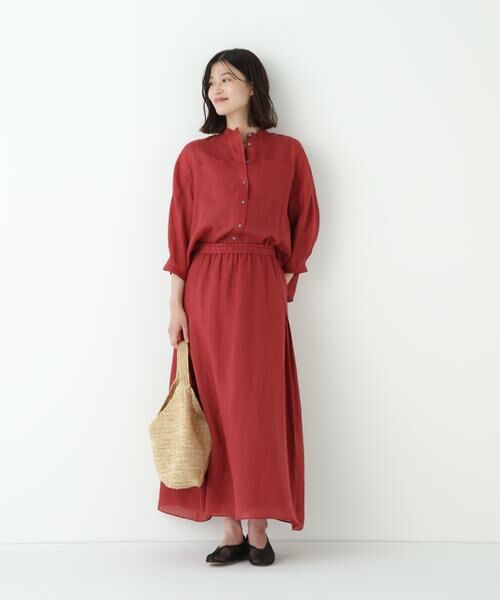 human woman / ヒューマンウーマン シャツ・ブラウス | ◆ラミーバンドカラーシャツブラウス | 詳細3