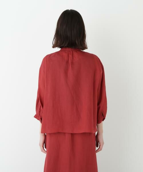 human woman / ヒューマンウーマン シャツ・ブラウス | ◆ラミーバンドカラーシャツブラウス | 詳細5