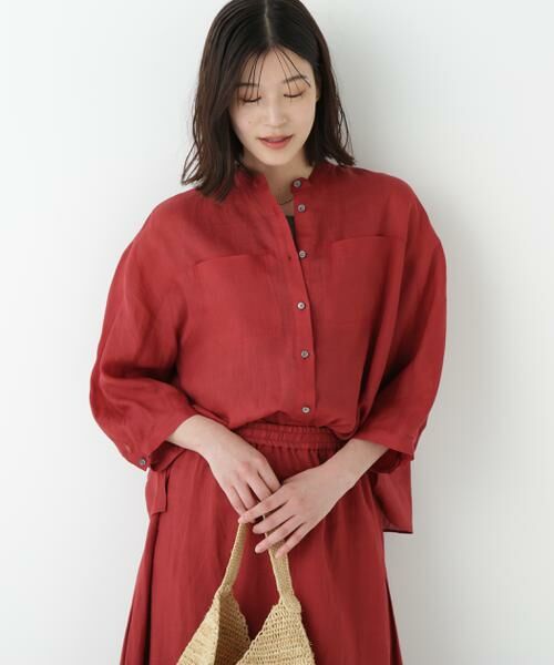 美品！human woman ラミーブラウス human woman｜◇ラミーバンドカラーシャツブラウス | Rakuten