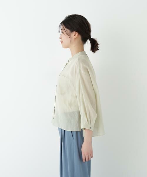 美品！human woman ラミーブラウス human woman｜◇ラミーバンドカラーシャツブラウス | Rakuten