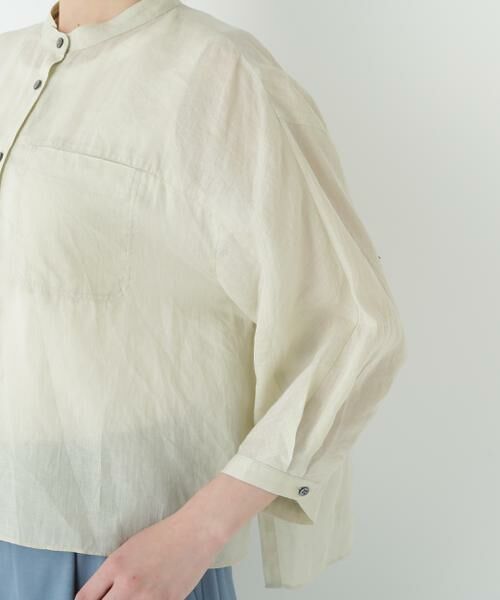 human woman / ヒューマンウーマン シャツ・ブラウス | ◆ラミーバンドカラーシャツブラウス | 詳細13