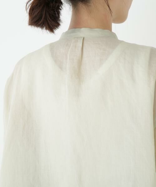 human woman / ヒューマンウーマン シャツ・ブラウス | ◆ラミーバンドカラーシャツブラウス | 詳細15