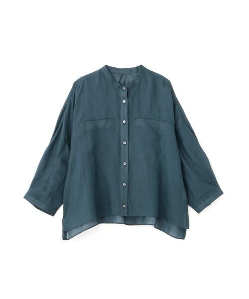 human woman / ヒューマンウーマン シャツ・ブラウス | ◆ラミーバンドカラーシャツブラウス | 詳細17