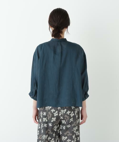 human woman / ヒューマンウーマン シャツ・ブラウス | ◆ラミーバンドカラーシャツブラウス | 詳細20