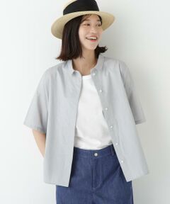 human woman / ヒューマンウーマン シャツ・ブラウス | ◆コットンストライプボックスシャツ