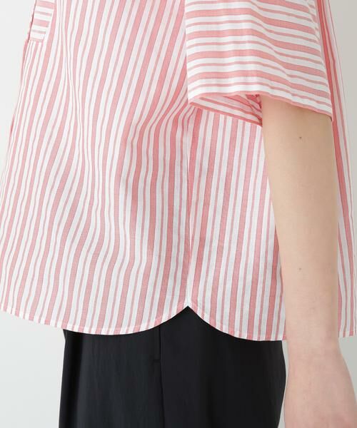 human woman / ヒューマンウーマン シャツ・ブラウス | ◆コットンストライプボックスシャツ | 詳細10
