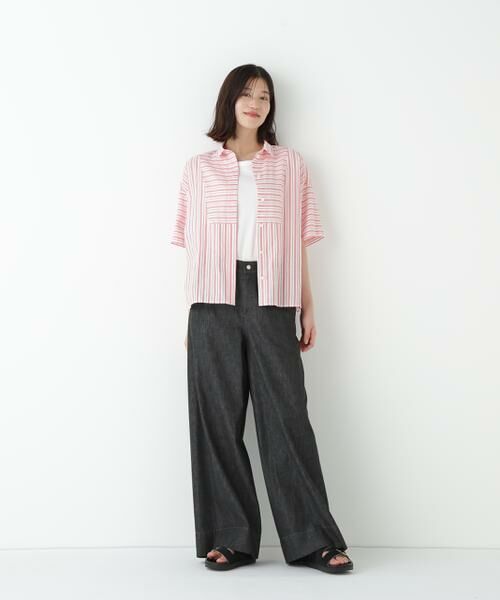 human woman / ヒューマンウーマン シャツ・ブラウス | ◆コットンストライプボックスシャツ | 詳細4