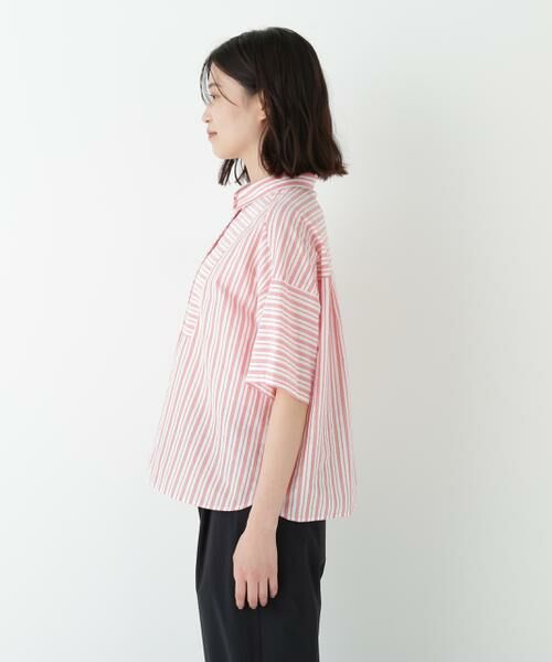 human woman / ヒューマンウーマン シャツ・ブラウス | ◆コットンストライプボックスシャツ | 詳細6