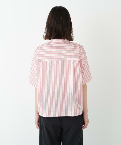 human woman / ヒューマンウーマン シャツ・ブラウス | ◆コットンストライプボックスシャツ | 詳細7