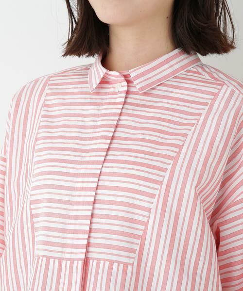 human woman / ヒューマンウーマン シャツ・ブラウス | ◆コットンストライプボックスシャツ | 詳細8