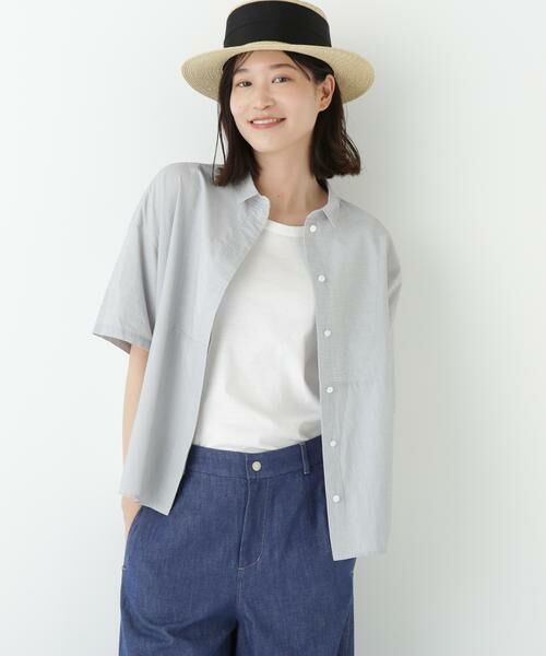 human woman / ヒューマンウーマン シャツ・ブラウス | ◆コットンストライプボックスシャツ | 詳細13