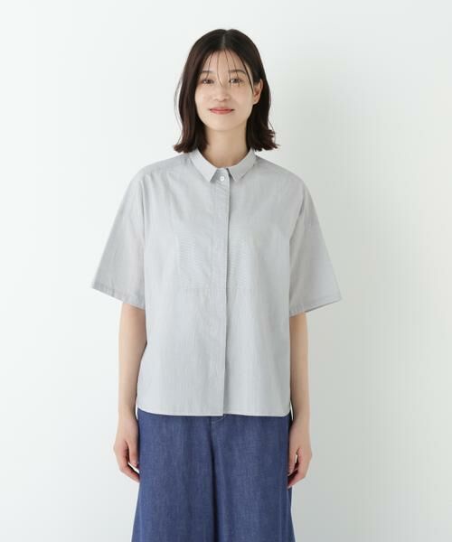 human woman / ヒューマンウーマン シャツ・ブラウス | ◆コットンストライプボックスシャツ | 詳細15