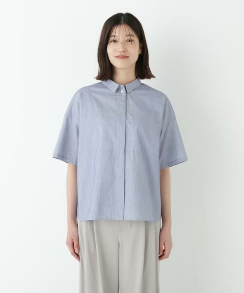 human woman / ヒューマンウーマン シャツ・ブラウス | ◆コットンストライプボックスシャツ | 詳細20