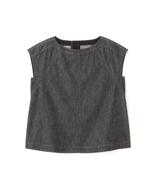 human woman / ヒューマンウーマン シャツ・ブラウス | ◆ライトオンスデニムボートネックブラウス | 詳細1