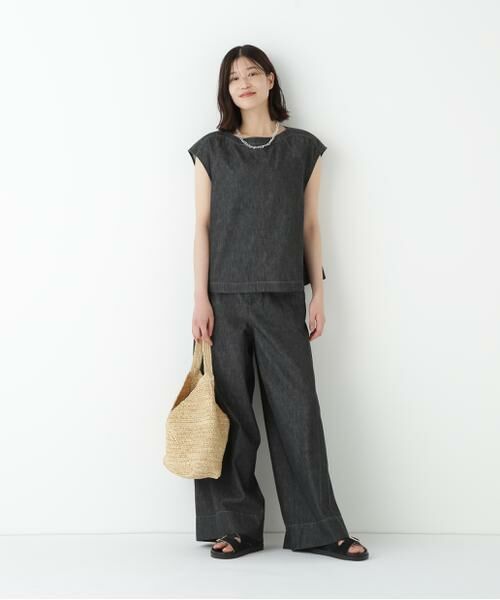 human woman / ヒューマンウーマン シャツ・ブラウス | ◆ライトオンスデニムボートネックブラウス | 詳細4