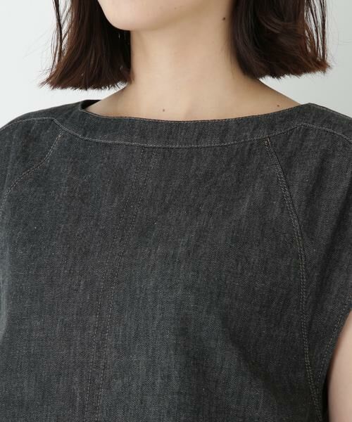 human woman / ヒューマンウーマン シャツ・ブラウス | ◆ライトオンスデニムボートネックブラウス | 詳細8