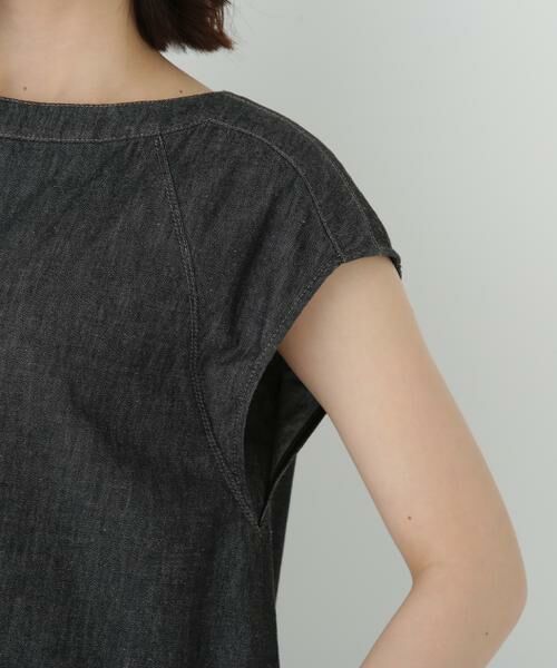 human woman / ヒューマンウーマン シャツ・ブラウス | ◆ライトオンスデニムボートネックブラウス | 詳細9