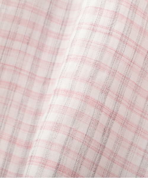 human woman / ヒューマンウーマン シャツ・ブラウス | ◆ラミーバンドカラーチェックシャツブラウス | 詳細12