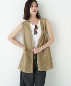 human woman / ヒューマンウーマン シャツ・ブラウス | ◆ジオメトリックレースジレ