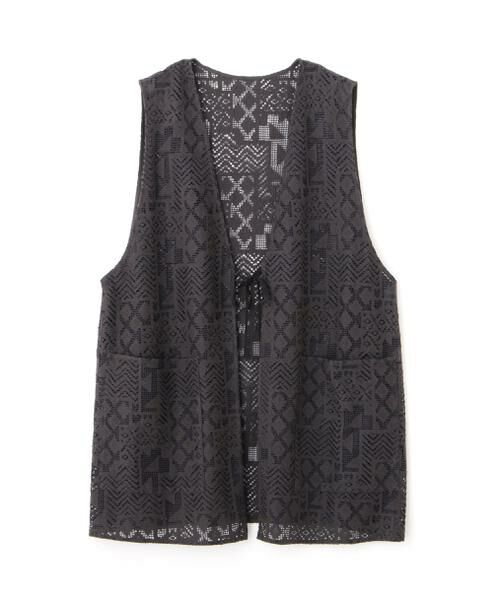 human woman / ヒューマンウーマン シャツ・ブラウス | ◆ジオメトリックレースジレ | 詳細1