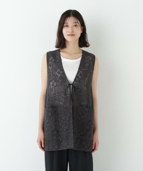 human woman / ヒューマンウーマン シャツ・ブラウス | ◆ジオメトリックレースジレ | 詳細3