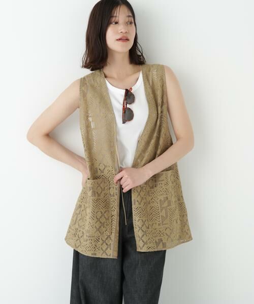 human woman/ヒューマンウーマン ◆ジオメトリックレースジレ ベージュ M human woman/ヒューマンウーマン ◆ジオメトリックレースジレ ベージュ M