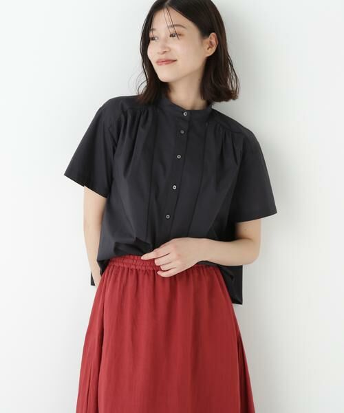 human woman / ヒューマンウーマン シャツ・ブラウス | ◆タイプライターブラウス(ネイビー)