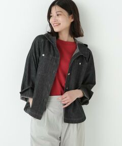 human woman / ヒューマンウーマン シャツ・ブラウス | ◆ライトオンスデニムフードブラウス