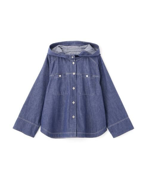 human woman / ヒューマンウーマン シャツ・ブラウス | ◆ライトオンスデニムフードブラウス | 詳細1