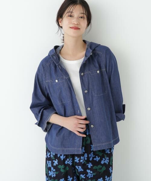 human woman / ヒューマンウーマン シャツ・ブラウス | ◆ライトオンスデニムフードブラウス | 詳細2