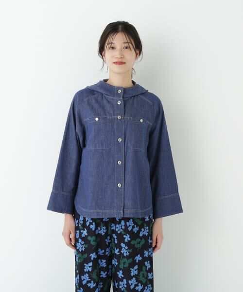 human woman / ヒューマンウーマン シャツ・ブラウス | ◆ライトオンスデニムフードブラウス | 詳細4