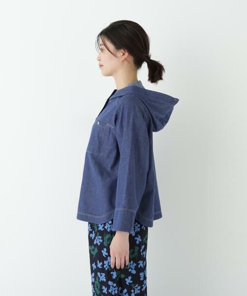human woman / ヒューマンウーマン シャツ・ブラウス | ◆ライトオンスデニムフードブラウス | 詳細5