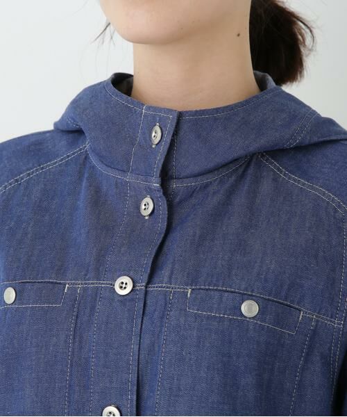 human woman / ヒューマンウーマン シャツ・ブラウス | ◆ライトオンスデニムフードブラウス | 詳細7
