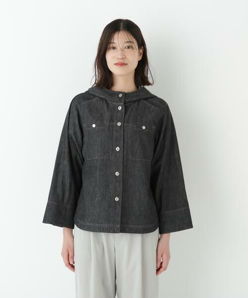 human woman / ヒューマンウーマン シャツ・ブラウス | ◆ライトオンスデニムフードブラウス | 詳細16