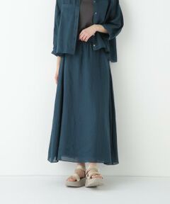 human woman / ヒューマンウーマン スカート | ◆ラミーサイドボックスタックギャザースカート