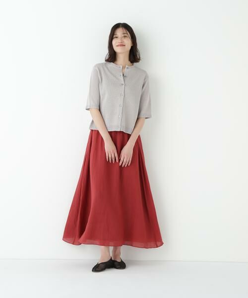 human woman / ヒューマンウーマン スカート | ◆ラミーサイドボックスタックギャザースカート | 詳細5
