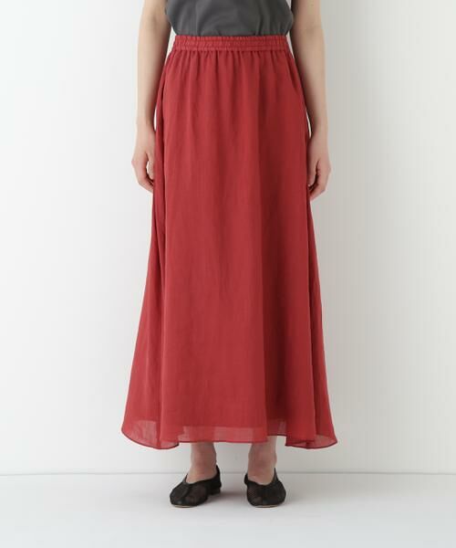 human woman / ヒューマンウーマン スカート | ◆ラミーサイドボックスタックギャザースカート | 詳細6